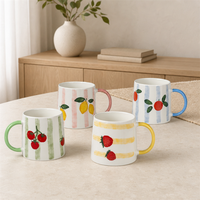 Tasses à fruits colorées peintes à la main SWT : Illuminez vos moments de café quotidiens avec un charme joyeux pour les cuisines européennes et américaines