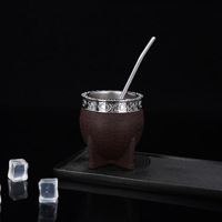 BORGE Mug Isotherme à Double Paroi en Acier Inoxydable, Pour Bière, Café Argentin ou Maté avec Bombilla