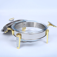 Ensemble de chauffe-plats de luxe Rectangle ovale de haute qualité pour buffet en acier inoxydable chauffe-plats pour la restauration