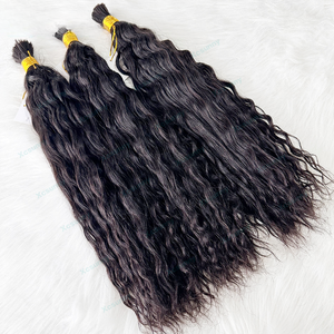 Extensiones de Cabello Humano Natural al Por Mayor, Trenzas Boho y Extensiones, Doble Trama, Ondulado Húmedo, Estilos de Trenzado Rizado - Product Image 6