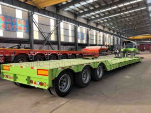 Máy móc hạng nặng Giao thông vận tải <span class=keywords><strong>Trailer</strong></span> 65ton thấp <span class=keywords><strong>loader</strong></span> với có thể tháo rời cổ ngỗng và Extendable boong - Product Image 3