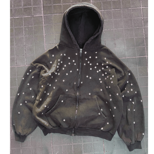 Ensemble survêtement pour homme en molleton technique lourd personnalisé, jogging ample, sweat-shirt, broderie 3D, délavage à l'acide, logo personnalisé, vêtements unis - Product Image 2