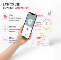 Support de carte NFC Premium Durable pour avis clients – Affichage intelligent Tap to Review – Autocollant NFC pour Restaurants et Commerce de Détail