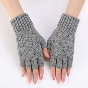 Guantes <span class=keywords><strong>de</strong></span> Punto para Mujer, Otoño/Invierno, con Forro Térmico, Guantes sin Dedos para Exteriores - Product Image 4