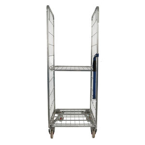 Chariots en acier doux galvanisé Cages roulantes <span class=keywords><strong>Cage</strong></span> roulante résistante à l'usure à faible entretien Capacité de 600kg Équipement de stockage de marchandises - Product Image 5
