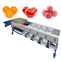 Sorteermachine voor sinaasappels, mandarijnen, citroenen, limoenen, bolvormige vruchten, pomelo's en grapefruits op basis van diameter.