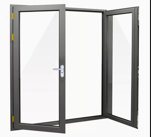 ประตูบานสวิงกระจกนิรภัยแบบสองบานทันสมัย ป้องกันเสียงรบกวน โครงอะลูมิเนียม สำหรับทางเข้าภายในสวนและห้องนั่งเล่นภายนอก - Product Image 6