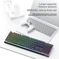 Teclado Inalámbrico Mecánico de Membrana FREEWOLF M104 Tri-Modo 2.4GHz USB Tipo-C, 104 Teclas, Silencioso, Retroiluminación RGB, Ultra Delgado, para Juegos