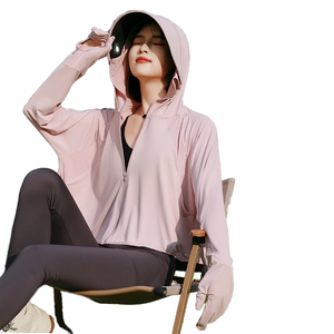 Chaqueta de ciclismo UPF50 de verano para <span class=keywords><strong>mujer</strong></span>, protección UV, ropa de protección solar de seda transpirable fina y fresca, protector contra sarpullidos - Product Image 1