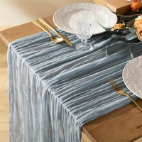 Chemin de table en voile froissé style occidental texturé pour mariage et fête, style bohème, pour e-commerce transfrontalier