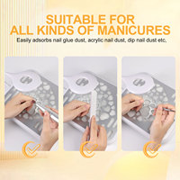 Aspirateur à ongles rechargeable OEM Aspirateur à ongles professionnel à faible bruit et forte aspiration Filtre réutilisable Lampe à LED