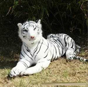 Peluche de tigre blanco personalizado, animal realista de imitación