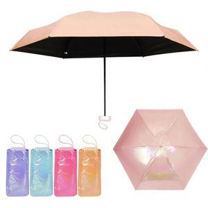 Mini Custom Logo UV Protection Sun Waterproof <b>Foldable</b> UV Capsule <b>Umbrella</b> with Light - Product Image 5