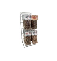Présentoirs à cacahuètes Présentoir petit comptoir Présentoir de bureau Support suspendu à fil 2 niveaux avec 4 crochets