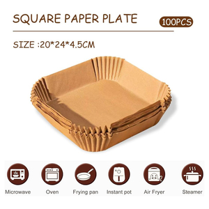 Disposable <b>Silicone</b> Oil Parchment Paper Liners for Air Fryer Square 16cm Kraft/White Home Kitchen <b>Baking</b> Roasting Microwave - Product Image 6