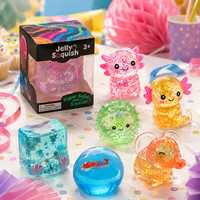 Jouets Squishy en Gelée Colorés, Figurines d'Animaux Souples et Extensibles (Crabe Bouffant, Axolotl, Méduse) – Pack de Récompenses pour la Classe