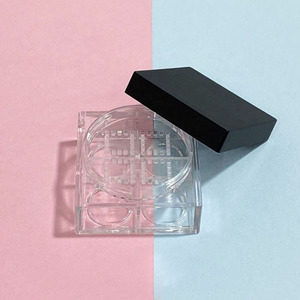 wholesale loose powder jar 4 in 1 square loose powder jar plastic cosmetic jar