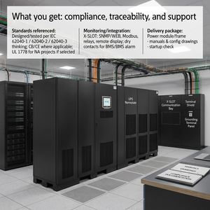 Eaton Power <span class=keywords><strong>Xpert</strong></span> 9395 UPS 200KVA 275KVA 300KVA 400KVA 500KVA Alimentation UPS en ligne industrielle à double conversion triphasée - Product Image 1