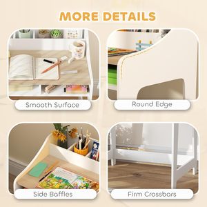 Juego de Silla y <span class=keywords><strong>Escritorio</strong></span> Moderno para Niños, <span class=keywords><strong>Escritorio</strong></span> de Estudio Ajustable <span class=keywords><strong>con</strong></span> Estantes de Almacenamiento, Mesa de Escritura <span class=keywords><strong>Infantil</strong></span> de Madera Natural para Sala de Estar - Product Image 6