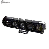 Projecteur LED double universel MONSTANA DC 12V-80V IP67 pour moto, 2300LM, jaune + blanc naturel clignotant
