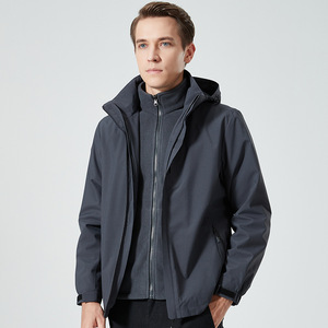 Ensemble deux-pièces d'hiver en extérieur doublé de polaire Casquette détachable trois en un <span class=keywords><strong>Veste</strong></span> de couple chaude transfrontalière - Product Image 4