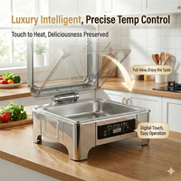 Chauffe-Plats Électrique de Luxe en Acier Inoxydable pour Buffet, Vitrine de Présentation pour Hôtels, Mariages, Restaurants et Traiteurs
