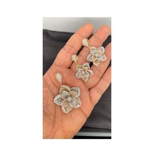 High on Demand Fashion <b>Jewellery</b> Earring with Pendant <b>Set</b> with 14 kt Real White <b>Gold</b> for Anniversary Gifting Use - Product Image 4