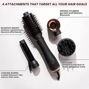 professionelle 5-in-1 Heißluftbürste Negativ-Ionen-1-Schritt-Haarstyling-Vollmähler Ausgleichen Locken-Salon Haartrocknerbürste