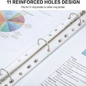 Good Supplier Best Selling 100pcs Sheet File Holder Protectors Clear Design 11 Hole Paper Clear Binder Covers - Product Image 3