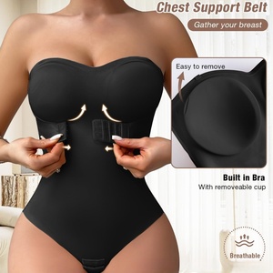 Premium schmeichel hafte unsichtbare Schulter gurte Rutsch feste Streifen Bauch kontrolle Haken-und-Augen verschluss Bauch kontroll former für Frauen - Product Image 3