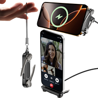 NOUVEAU 2026 Support de téléphone pliable à 360° avec charge rapide PD 240W, Dongle USB-C DC, Transfert de données 40 Gbit/s, Adaptateur vidéo 8K pour ordinateur portable et LED