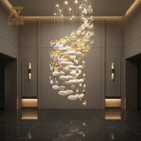 Lustres décoratifs de luxe modernes en forme d'œuf, personnalisés FireLux pour grands projets, halls de villas et hôtels
