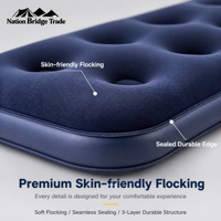 Matelas Gonflable Convertible Moderne en PVC Floqué avec Pompe à Pied – Lit d'Air Portable pour Voyage en Extérieur, Sommeil Sain, Tailles Personnalisables