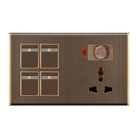 Dégagement Bangladesh Pakistan 4 GANG SWITCH + MFSOCKET ET INDICATEUR AVEC prise d'interrupteur mural DIMMER