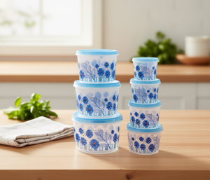 Food Storage <b>Jars</b> 300 Ml To 3 L With Lid Stackable Freshness Preservation Kitchen Use Flower Design <b>Plastic</b> Container - Product Image 2