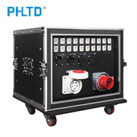 PHLTD Boîtier de distribution d'énergie légère triphasé en alliage d'aluminium 63A Entrée Flight Case Cabinet