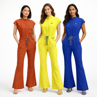 Combinaison médicale pour femmes en turquoise, marque privée, une pièce, jambes larges, rose, violet, blanc, uniforme d'infirmière, combinaison de travail