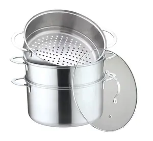 Realwin Nồi Hấp Nấu Ăn 3 Lớp Chất Lượng Cao Bằng Thép Không Gỉ 10 Quart 30Cm 4 Cái