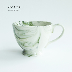 Joyye – tasse personnalisée en céramique de luxe, 400ml, motif de <span class=keywords><strong>peinture</strong></span> de paysage chinois, tasses à thé et café gris marbre - Product Image 1