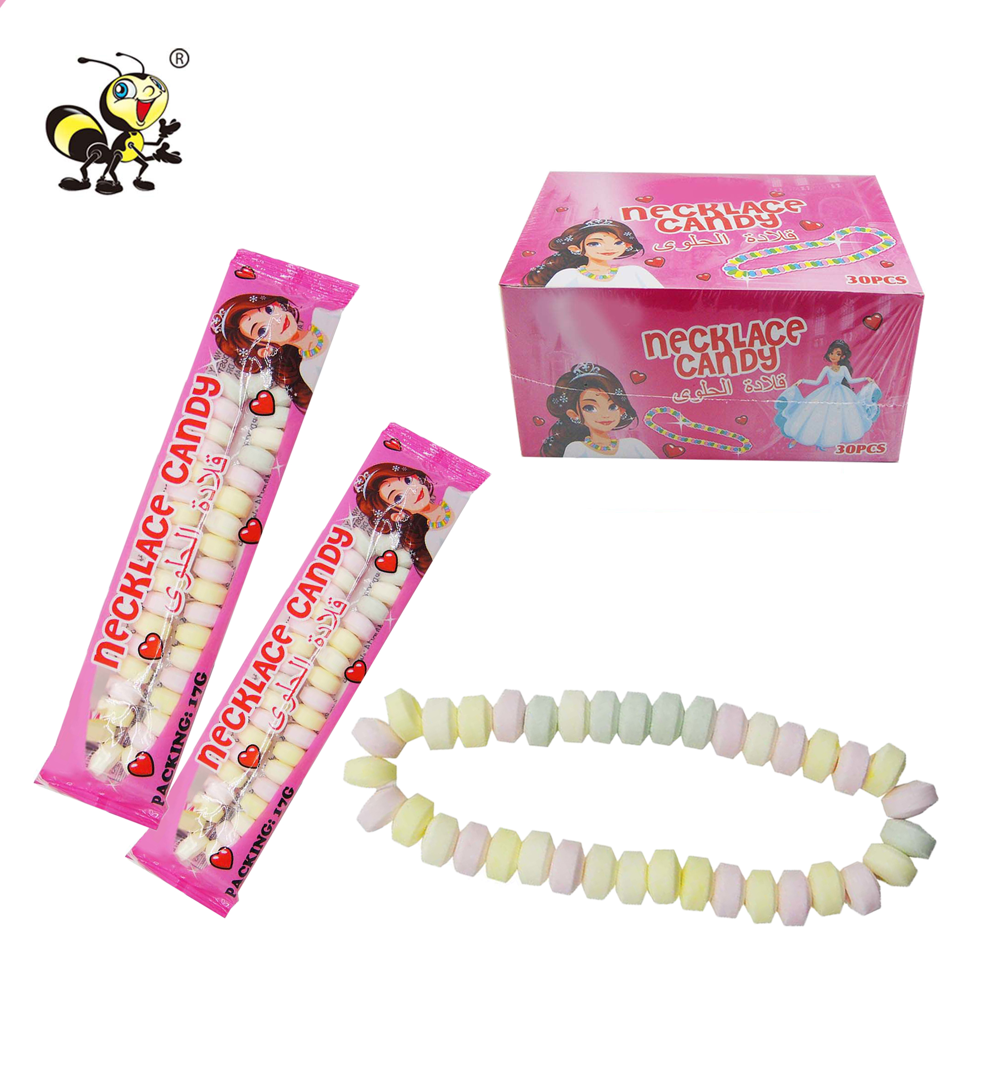 Конфеты OEM, оптовая продажа, сладкое ожерелье для веганов, прессованные конфеты в форме таблетки, жесткие конфеты