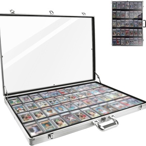 Factory Wholesale Clear Portable Aluminum Modern Anti-Rust Polished Customized Tcg Sports Card Display Case with <b>Floating</b> Shelf - Product Image 2