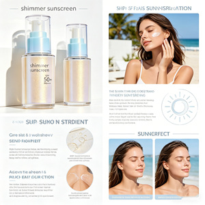 <span class=keywords><strong>Crema</strong></span> <span class=keywords><strong>Solare</strong></span> Scintillante, Finitura Luminosa Resistente all'Acqua Non Comedogenica <span class=keywords><strong>Protezione</strong></span> <span class=keywords><strong>Solare</strong></span> per Tutti i Tipi di Pelle - Product Image 4