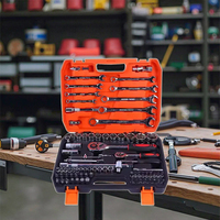 Jeu de clés à cliquet pour mécanicien 82 pièces en acier au carbone à usage intensif Outils à main supportés par OEM avec garantie d'un an pour l'utilisation du véhicule