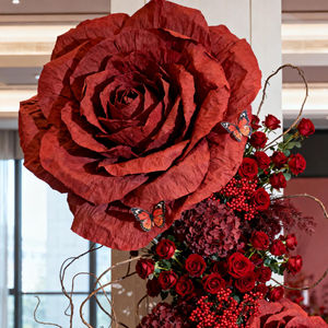 Giant <strong>Crepe</strong> <strong>Paper</strong> Rose Decorative Flower Art Ornament for Wedding Banquet Window Display Commercial Space Layout Party <strong>Backdrop</strong> - Product Image 4