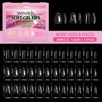 240 faux ongles à presser longs, motif 3D losanges, écailles de poisson, coquillages, formes amande, ballerine, cercueil