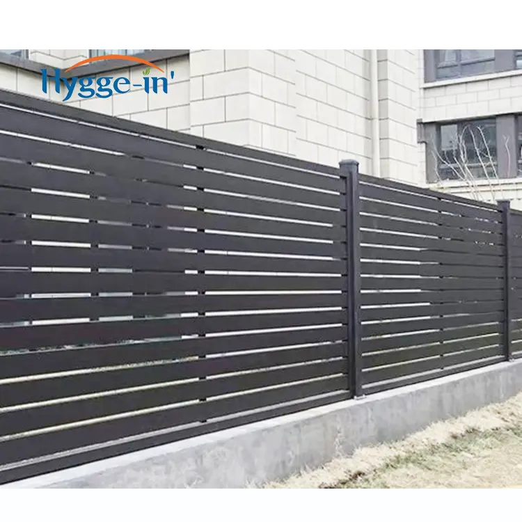 Yard Aluminium 8ft hoch Ideen WPC Zaun Abdeckung Estate Gates Schwarz No Dig Horizontal Zaun Sichtschutz