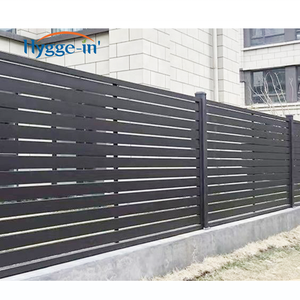 Valla <span class=keywords><strong>de</strong></span> aluminio <span class=keywords><strong>de</strong></span> 8 pies <span class=keywords><strong>de</strong></span> altura, cubierta <span class=keywords><strong>de</strong></span> valla <span class=keywords><strong>de</strong></span> WPC, Estate, color negro, sin excavar, pantalla Horizontal <span class=keywords><strong>de</strong></span> privacidad - Product Image 1