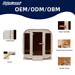 ห้องอบไอน้ำไม้สนทรงสี่เหลี่ยมสำหรับ4คน - Product Image 2