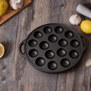 Sartén de Hierro Fundido para Bolas de Pulpo, 15 Cavidades - Ecológico, Envío Rápido, Muestra Gratuita Disponible para Verificación de Calidad - Product Image 1