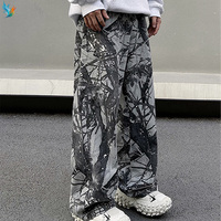 Pantalon de survêtement décontracté pour homme, coupe ample, style charpentier, grandes tailles, multi-poches, en coton French Terry, impression DTG